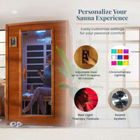 Andora 2-Person Low EMF FAR Infrared Sauna, Canadian Hemlock