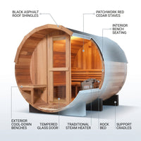 6-Person Patchworkred Cedar Traditional Steam Barrel Sauna — How It Works
