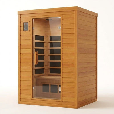 Infrared Sauna Built for Home Wellness, Low EMF Carbon Panels, Canadian Hemlock Construction, 2-Person Capacity