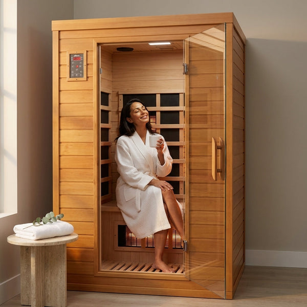 Infrared Sauna Built for Home Wellness, Low EMF Carbon Panels, Canadian Hemlock Construction, 2-Person Capacity