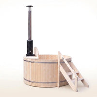 Wood Fired Hot Tub Designed for Dual Temperature Therapy, Pine Construction, Internal Stove, 4-5 Person Capacity — Studio Shot