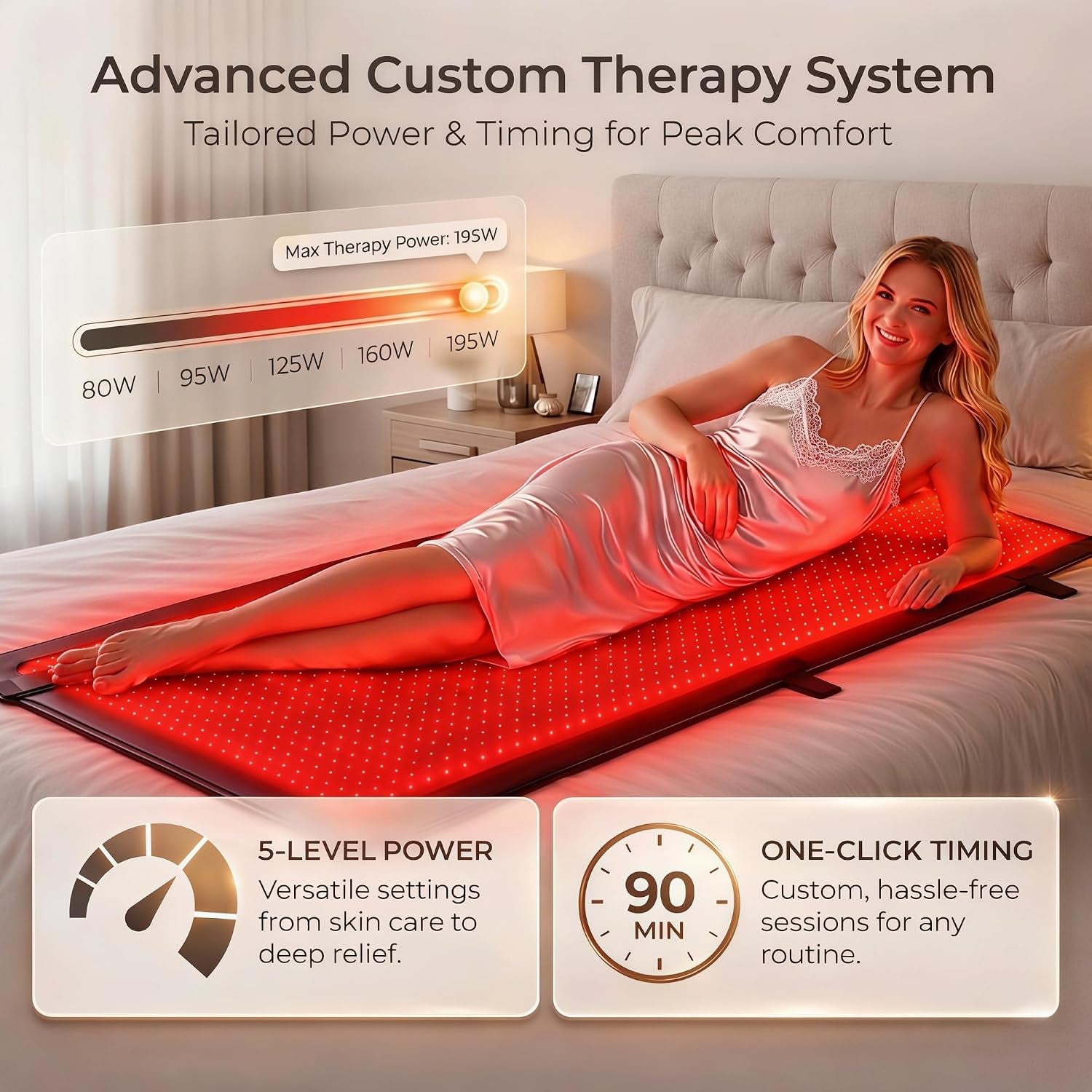 2026 Upgraded All-In-One Red Light Therapy Mat Full Body, FSA & HSA Eligible,75” X 35” Medical-Grade TPU Red Light Blanket with 2600 Dual-Wavelength Leds (660Nm Red & 850Nm NIR) for Pain Relief