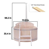 Wood Fired Hot Tub Designed for Dual Temperature Therapy, Pine Construction, Internal Stove, 4-5 Person Capacity