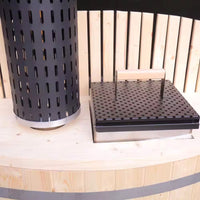 Wood Fired Hot Tub Designed for Dual Temperature Therapy, Pine Construction, Internal Stove, 4-5 Person Capacity